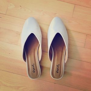 Cream slip on mules size 10